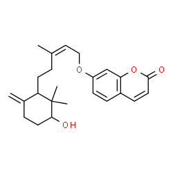ChemSpider 2D Image | 7-{[(2Z)-5-(3-Hydroxy-2,2-dimethyl-6-methylenecyclohexyl)-3-methyl-2-penten-1-yl]oxy}-2H-chromen-2-one | C24H30O4