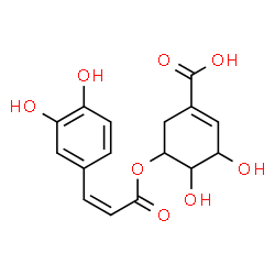 ChemSpider 2D Image | 5-{[(2Z)-3-(3,4-Dihydroxyphenyl)-2-propenoyl]oxy}-3,4-dihydroxy-1-cyclohexene-1-carboxylic acid | C16H16O8