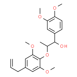 ChemSpider 2D Image | 2-(4-Allyl-2,6-dimethoxyphenoxy)-1-(3,4-dimethoxyphenyl)-1-propanol | C22H28O6