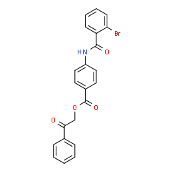 ChemSpider 2D Image | 2-Oxo-2-phenylethyl 4-[(2-bromobenzoyl)amino]benzoate | C22H16BrNO4