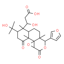 ChemSpider 2D Image | 3-[3-(3-Furyl)-7-(2-hydroxy-2-propanyl)-3a,6,9a-trimethyl-1,9-dioxododecahydrobenzo[f]oxireno[d]isochromen-6-yl]-3-hydroxypropanoic acid | C26H34O9