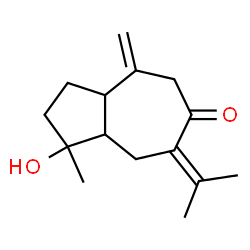 ChemSpider 2D Image | 1-Hydroxy-7-isopropylidene-1-methyl-4-methyleneoctahydro-6(1H)-azulenone | C15H22O2