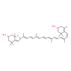 ChemSpider 2D Image | (7cis,9'cis)-5',8'-Dihydro-5',8'-epoxy-beta,beta-carotene-3,3'-diol | C40H56O3