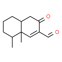 ChemSpider 2D Image | 8,8a-Dimethyl-3-oxo-3,4,4a,5,6,7,8,8a-octahydro-2-naphthalenecarbaldehyde | C13H18O2