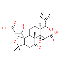 ChemSpider 2D Image | (3'S,5aR,6R,7S,9bR)-9b-[(1R)-2-Carboxy-1-hydroxyethyl]-7-[(S)-3-furyl(hydroxy)methyl]-3,3,5a,7-tetramethyl-5-oxodecahydro-3H-spiro[naphtho[1,2-c]furan-6,2'-oxirane]-3'-carboxylic acid | C26H34O10
