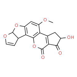 ChemSpider 2D Image | 2-Hydroxy-4-methoxy-2,3,6a,9a-tetrahydrocyclopenta[c]furo[3',2':4,5]furo[2,3-h]chromene-1,11-dione | C17H12O7