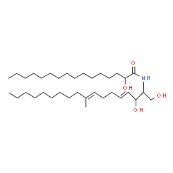 ChemSpider 2D Image | N-[(4E,8E)-1,3-Dihydroxy-9-methyl-4,8-octadecadien-2-yl]-2-hydroxyhexadecanamide | C35H67NO4