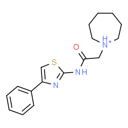 ChemSpider 2D Image | 1-{2-Oxo-2-[(4-phenyl-1,3-thiazol-2-yl)amino]ethyl}azepanium | C17H22N3OS