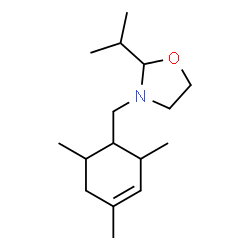 ChemSpider 2D Image | 2-Isopropyl-3-[(2,4,6-trimethyl-3-cyclohexen-1-yl)methyl]-1,3-oxazolidine | C16H29NO