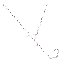 ChemSpider 2D Image | 3-[(9Z,12Z,15Z)-9,12,15-Octadecatrienoyloxy]-2-(palmitoyloxy)propyl icosanoate | C57H104O6