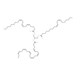 ChemSpider 2D Image | 1-[(5Z,8Z,11Z)-5,8,11-Icosatrienoyloxy]-3-[(9Z,12Z)-9,12-nonadecadienoyloxy]-2-propanyl (4Z,7Z,10Z,13Z,16Z,19Z)-4,7,10,13,16,19-docosahexaenoate | C64H102O6