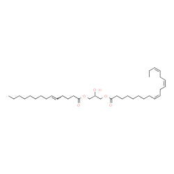 ChemSpider 2D Image | 2-Hydroxy-3-[(5E)-5-tetradecenoyloxy]propyl (9Z,12Z,15Z)-9,12,15-octadecatrienoate | C35H60O5