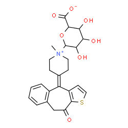 ChemSpider 2D Image | 1-Hexopyranosyluronosyl-1-methyl-4-(10-oxo-9,10-dihydro-4H-benzo[4,5]cyclohepta[1,2-b]thiophen-4-ylidene)piperidinium | C25H27NO7S