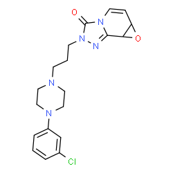 ChemSpider 2D Image | 2-{3-[4-(3-Chlorophenyl)-1-piperazinyl]propyl}-6a,7a-dihydrooxireno[c][1,2,4]triazolo[4,3-a]pyridin-3(2H)-one | C19H22ClN5O2