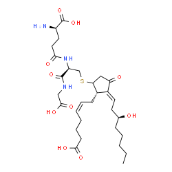 ChemSpider 2D Image | D-gamma-Glutamyl-S-[(5Z,8beta,12E,15S)-1,15-dihydroxy-1,11-dioxoprosta-5,12-dien-9-yl]-L-cysteinylglycine | C30H47N3O10S