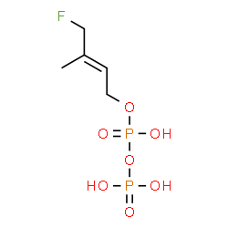 ChemSpider 2D Image | (2E)-4-Fluoro-3-methyl-2-buten-1-yl trihydrogen diphosphate | C5H11FO7P2