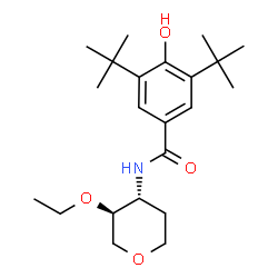 ChemSpider 2D Image | 1,5-Anhydro-2,3-dideoxy-4-O-ethyl-3-{[4-hydroxy-3,5-bis(2-methyl-2-propanyl)benzoyl]amino}-D-threo-pentitol | C22H35NO4