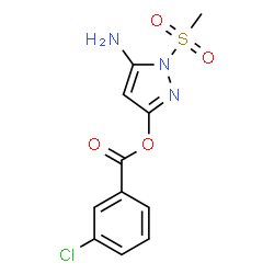 ChemSpider 2D Image | 5-Amino-1-(methylsulfonyl)-1H-pyrazol-3-yl 3-chlorobenzoate | C11H10ClN3O4S