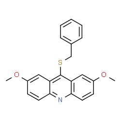 ChemSpider 2D Image | 9-(Benzylsulfanyl)-2,7-dimethoxyacridine | C22H19NO2S