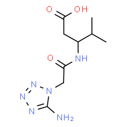 ChemSpider 2D Image | 3-{[(5-Amino-1H-tetrazol-1-yl)acetyl]amino}-4-methylpentanoic acid | C9H16N6O3