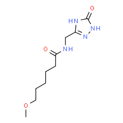 ChemSpider 2D Image | 6-Methoxy-N-[(5-oxo-4,5-dihydro-1H-1,2,4-triazol-3-yl)methyl]hexanamide | C10H18N4O3