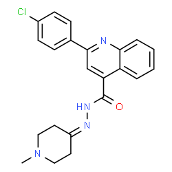 ChemSpider 2D Image | 2-(4-Chlorophenyl)-N'-(1-methyl-4-piperidinylidene)-4-quinolinecarbohydrazide | C22H21ClN4O