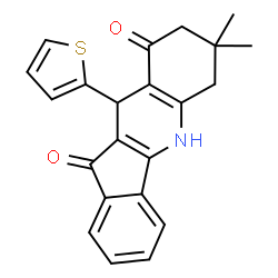 ChemSpider 2D Image | 7,7-Dimethyl-10-(2-thienyl)-6,7,8,10-tetrahydro-5H-indeno[1,2-b]quinoline-9,11-dione | C22H19NO2S