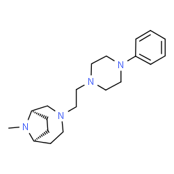 ChemSpider 2D Image | (1R,6S)-9-Methyl-3-[2-(4-phenyl-1-piperazinyl)ethyl]-3,9-diazabicyclo[4.2.1]nonane | C20H32N4