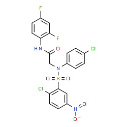 ChemSpider 2D Image | N~2~-[(2-Chloro-5-nitrophenyl)sulfonyl]-N~2~-(4-chlorophenyl)-N-(2,4-difluorophenyl)glycinamide | C20H13Cl2F2N3O5S