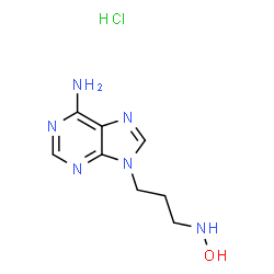 ChemSpider 2D Image | 9-[3-(Hydroxyamino)propyl]-9H-purin-6-amine hydrochloride (1:1) | C8H13ClN6O