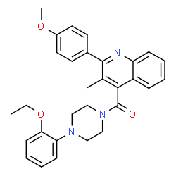 ChemSpider 2D Image | [4-(2-Ethoxyphenyl)-1-piperazinyl][2-(4-methoxyphenyl)-3-methyl-4-quinolinyl]methanone | C30H31N3O3