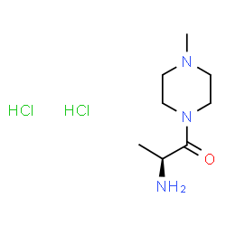 ChemSpider 2D Image | (2S)-2-Amino-1-(4-methyl-1-piperazinyl)-1-propanone dihydrochloride | C8H19Cl2N3O