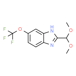 ChemSpider 2D Image | 2-(Dimethoxymethyl)-6-(trifluoromethoxy)-1H-benzimidazole | C11H11F3N2O3