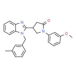 ChemSpider 2D Image | 1-(3-Methoxyphenyl)-4-[1-(3-methylbenzyl)-1H-benzimidazol-2-yl]-2-pyrrolidinone | C26H25N3O2