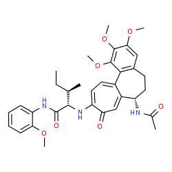 ChemSpider 2D Image | N~2~-[(7S)-7-Acetamido-1,2,3-trimethoxy-9-oxo-5,6,7,9-tetrahydrobenzo[a]heptalen-10-yl]-N-(2-methoxyphenyl)-L-alloisoleucinamide | C34H41N3O7