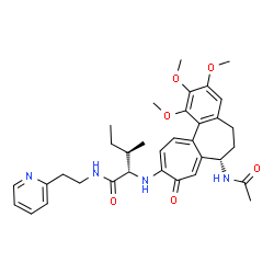 ChemSpider 2D Image | N~2~-[(7S)-7-Acetamido-1,2,3-trimethoxy-9-oxo-5,6,7,9-tetrahydrobenzo[a]heptalen-10-yl]-N-[2-(2-pyridinyl)ethyl]-L-alloisoleucinamide | C34H42N4O6