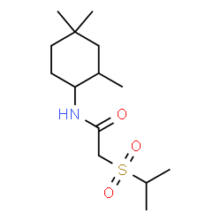 ChemSpider 2D Image | 2-(Isopropylsulfonyl)-N-(2,4,4-trimethylcyclohexyl)acetamide | C14H27NO3S