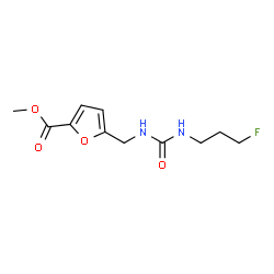 ChemSpider 2D Image | Methyl 5-({[(3-fluoropropyl)carbamoyl]amino}methyl)-2-furoate | C11H15FN2O4