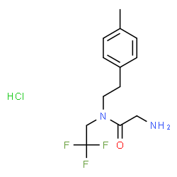 ChemSpider 2D Image | N-[2-(4-Methylphenyl)ethyl]-N-(2,2,2-trifluoroethyl)glycinamide hydrochloride (1:1) | C13H18ClF3N2O