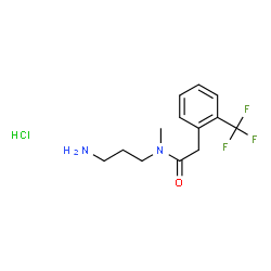 ChemSpider 2D Image | N-(3-Aminopropyl)-N-methyl-2-[2-(trifluoromethyl)phenyl]acetamide hydrochloride (1:1) | C13H18ClF3N2O