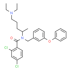ChemSpider 2D Image | 2,4-Dichloro-N-[5-(diethylamino)-2-pentanyl]-N-(3-phenoxybenzyl)benzamide | C29H34Cl2N2O2