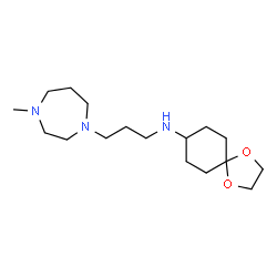 ChemSpider 2D Image | N-[3-(4-Methyl-1,4-diazepan-1-yl)propyl]-1,4-dioxaspiro[4.5]decan-8-amine | C17H33N3O2