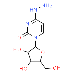 ChemSpider 2D Image | 4-Hydrazino-1-pentofuranosyl-2(1H)-pyrimidinone | C9H14N4O5