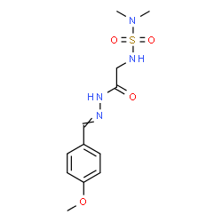 ChemSpider 2D Image | N'-{2-[2-(4-Methoxybenzylidene)hydrazino]-2-oxoethyl}-N,N-dimethylsulfuric diamide | C12H18N4O4S