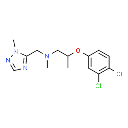 ChemSpider 2D Image | 2-(3,4-Dichlorophenoxy)-N-methyl-N-[(1-methyl-1H-1,2,4-triazol-5-yl)methyl]-1-propanamine | C14H18Cl2N4O
