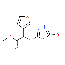 ChemSpider 2D Image | Methyl [(5-hydroxy-4H-1,2,4-triazol-3-yl)sulfanyl](3-thienyl)acetate | C9H9N3O3S2