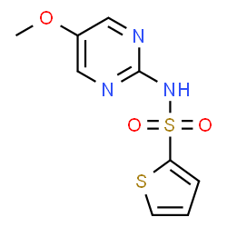ChemSpider 2D Image | N-(5-Methoxy-2-pyrimidinyl)-2-thiophenesulfonamide | C9H9N3O3S2