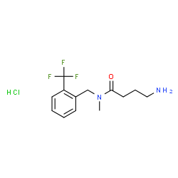 ChemSpider 2D Image | 4-Amino-N-methyl-N-[2-(trifluoromethyl)benzyl]butanamide hydrochloride (1:1) | C13H18ClF3N2O