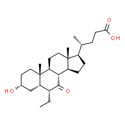 ChemSpider 2D Image | (3alpha,5beta,6alpha)-6-Ethyl-3-hydroxy-7-oxocholan-24-oic acid | C26H42O4