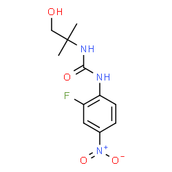 ChemSpider 2D Image | 1-(2-Fluoro-4-nitrophenyl)-3-(1-hydroxy-2-methyl-2-propanyl)urea | C11H14FN3O4